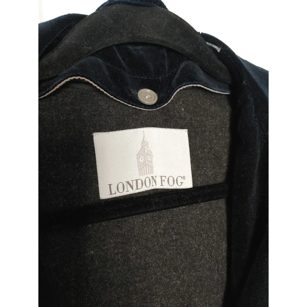 90s London Fog Double Breast Trench Duster Coat Hood Removable Wool Liner 8 Reg - Picture 3 of 9